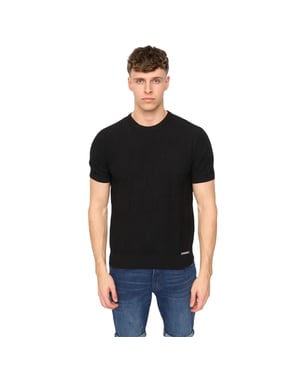 Duck and Cover Heren Littleton Gebreid T-Shirt (Zwart)
