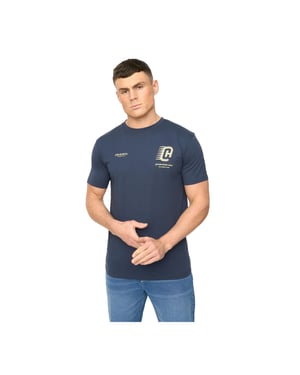 Crosshatch Heren Morville Katoenen T-Shirt (Navy)