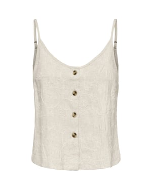 Only Onlsiesta linen bl emb singlet pnt moonbeam/w. ton