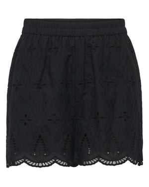 Only Onlfrani emb pull up shorts wvn black