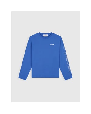 Pure Path Essence of life longsleeve tee faded cobalt