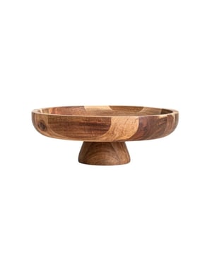 Casa di Elturo Fruitschaal nora op voet Ø30,5 cm – acaciahout – decoratieve serveerschaal