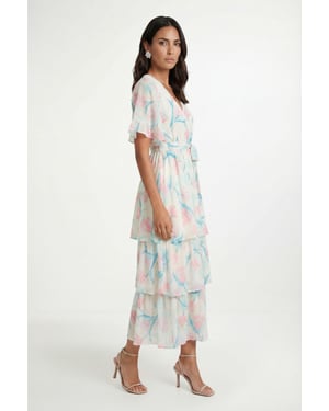 Petite Floral Print Ruffle MAXI Dress
