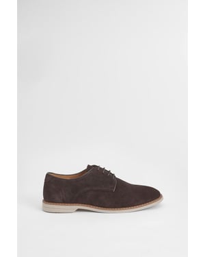 Chocolate Suede Derby Shoes