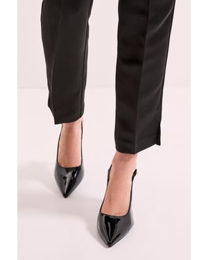 Dash Faux Patent Leather Pointed High Stiletto Heel Court Shoes