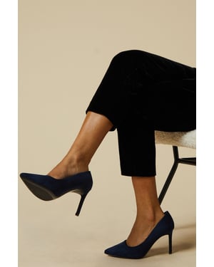 Wide Fit Dash Faux Suede Pointed High Stiletto Heel Court Shoes