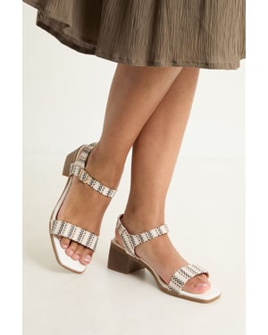 Good For The Sole: Avani Low Block Heel Faux Leather Ankle Strap Sandals - Comfort