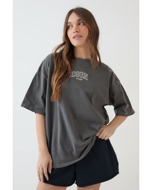 DSGN Studio Embroidered Overdyed Oversized T-Shirt