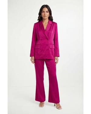 Petite Satin Wide Leg Trouser Coord