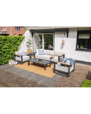 Garden Impressions Levanto 5-persoons loungeset aluminium -teaklook-