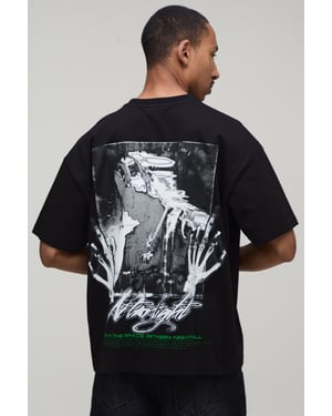 Afterlight Skull Print Oversized Short Sleeve T-shirt