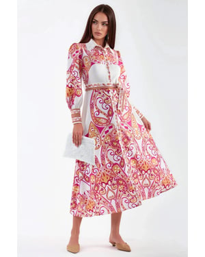 Paisley Print Geknoopte Maxi Jurk