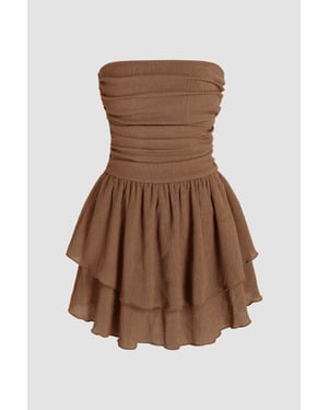 Strapless Gelaagd Mini-jurk