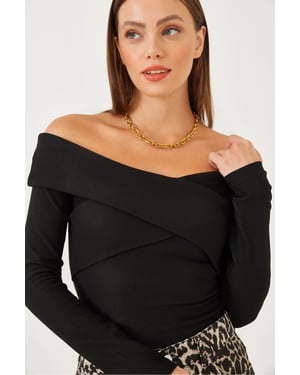 Strapless Textuur Ribbels Blouse