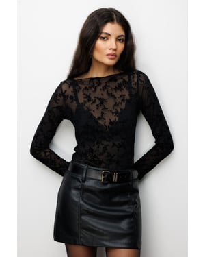 Bloemrijke Bootneck Blouse met Elastische Details