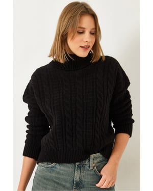 Gestreepte Kraag Cropped Trui
