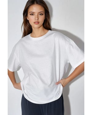 Pailletten Crew Neck Korte Mouw T-Shirt