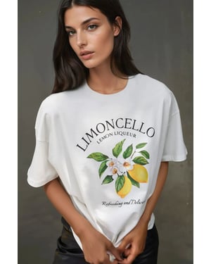 100% Katoenen Overmaat Geprinte Ronde Hals Katoenen T-Shirt
