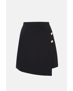Mini Wrap Rok Met Gouden Knoopdetails