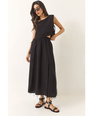Texturerad Blus och Kjol Muslin Tyg Två-Delar Set