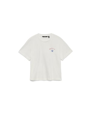 Vero Moda vmgina mette ss top box jrs 10341996 snow white