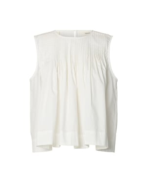 Selected Femme slfsophia sl pleated top b 16101312 snow white