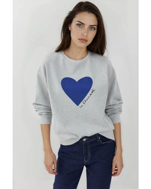 Bedrukt Crew Neck Verhoogd Sweatshirt