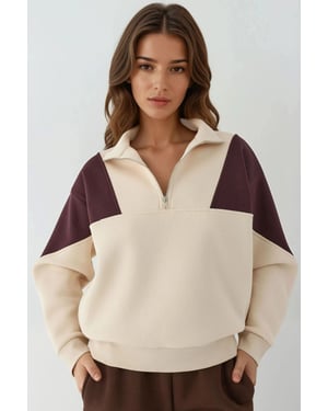 Högt dragkedja Krage Bekväm Sweatshirt