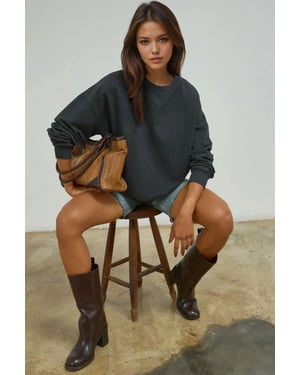 Överdimensionerad Crew Neck Baströja