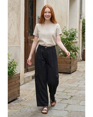 Hoge Taille Wijde Cargo Broek