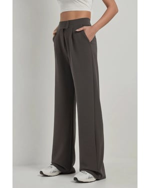 Hoge Taille Elastische Crepe Palazzo Broek