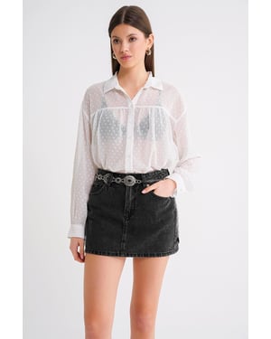 Knäppt Transparent Blus