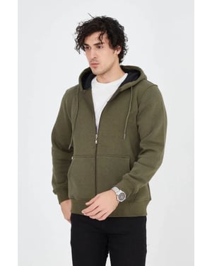Huvan zip cardigan med ficka