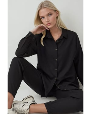 Linnenmix Lange Mouwen Shirt en Broek Set
