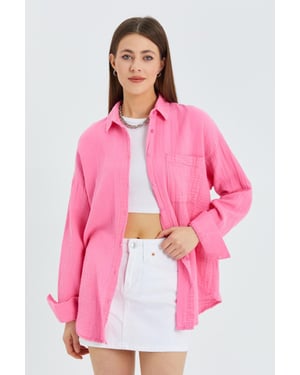 Oversized Shirt met Pocketdetail