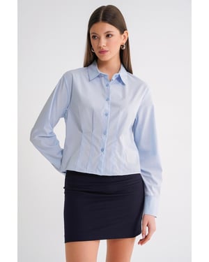 Slim Fit Långärmad Poplin Skjorta