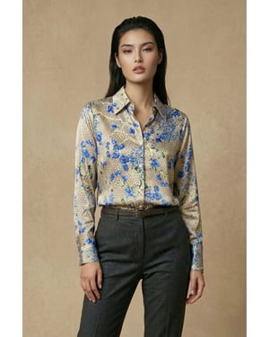 Floral Print Long Sleeve Button-Up Shirt