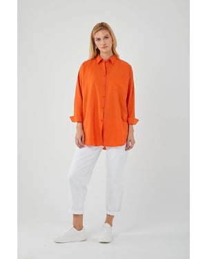 Oversized Lange Mouwen Button-Up Poplin Shirt