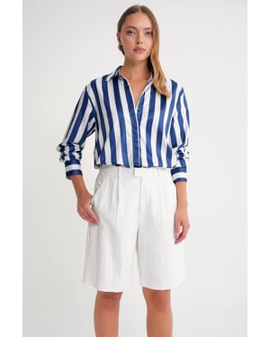 Gestreepte Poplin Blouse