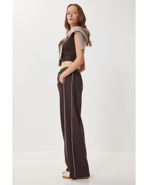 Reguliere Pasvorm Katoenen Gebreide Sweatpants