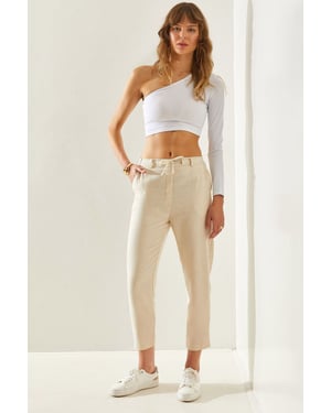 Enkelhoge Joggingbroek met Koordjes
