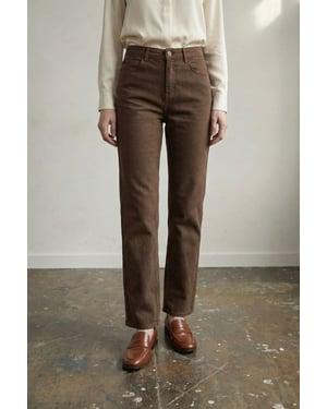 Hoge Taille Denim Rechte Pantalon met Zakken