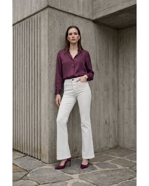 High Waist Flare Leg Denim Pants
