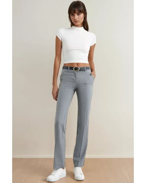High Waist Straight-Leg Trousers