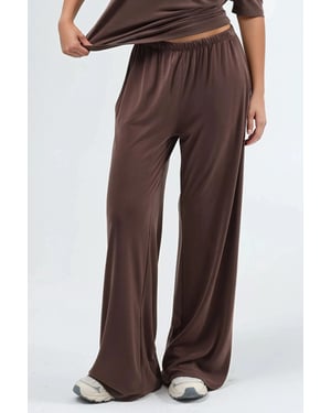 Elastische Taille Rechte Leg Modal Broek