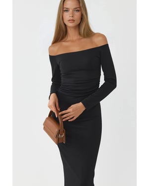 Off-Shoulder Bodycon Maxi Dress