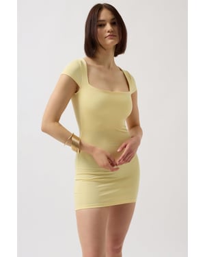 Vierkante Halslijn Bodycon Mini Jurk
