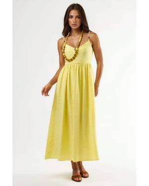 A-Line Midi Dress with Accessory Detail