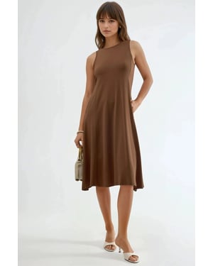Mouwloze Midi-jurk met Zakken