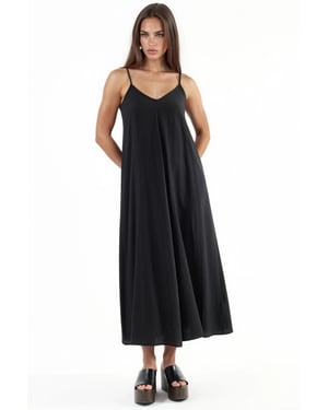 V-hals Midi Slip Jurk